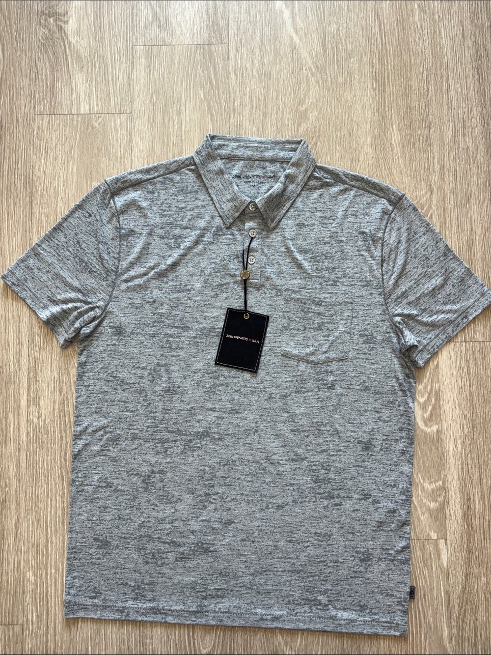 NEW John Varvatos Heathered Gray Short-Sleeve Polo Size M